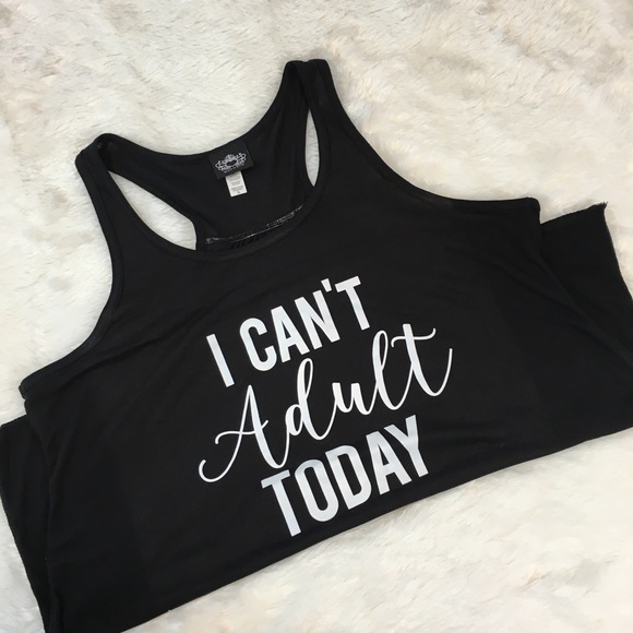 Boutique Tops - ☀️SALE☀️ Black I Can’t Adult Today Tank
